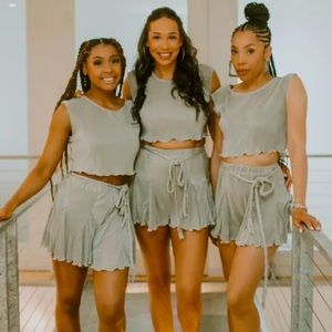 Meet me in Mexico 2 piece short set - Muted Sage